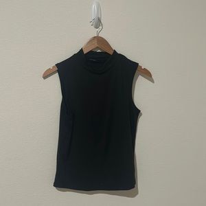 Black sleeveless, soft, cotton work shirt